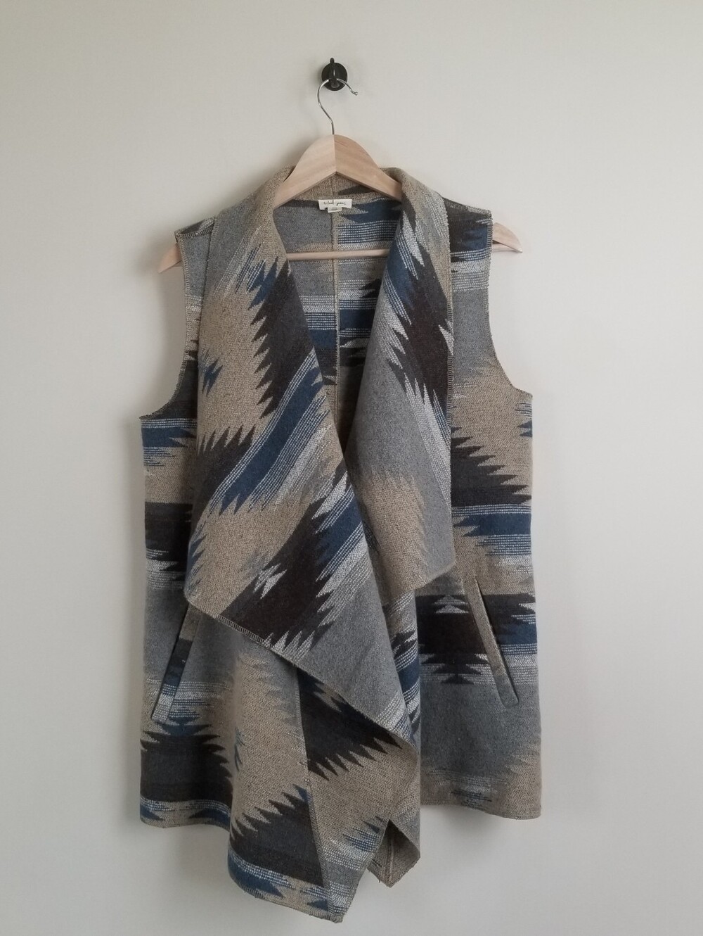 Tribal Jeans Wool Blend Southwestern Vest Cardigan Medium - Picture 1 of 6